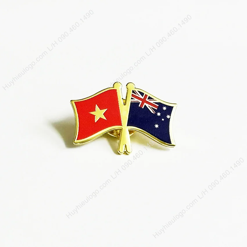 Huy hiệu logo cờ Việt Nam - Australia