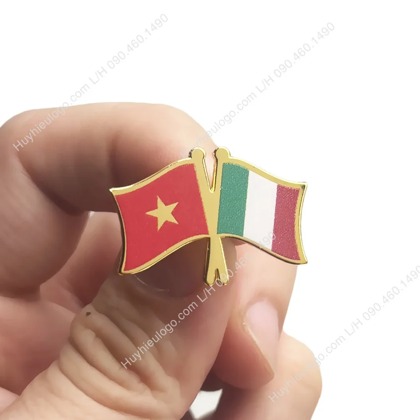 Huy hiệu logo cờ Việt Nam - Italia