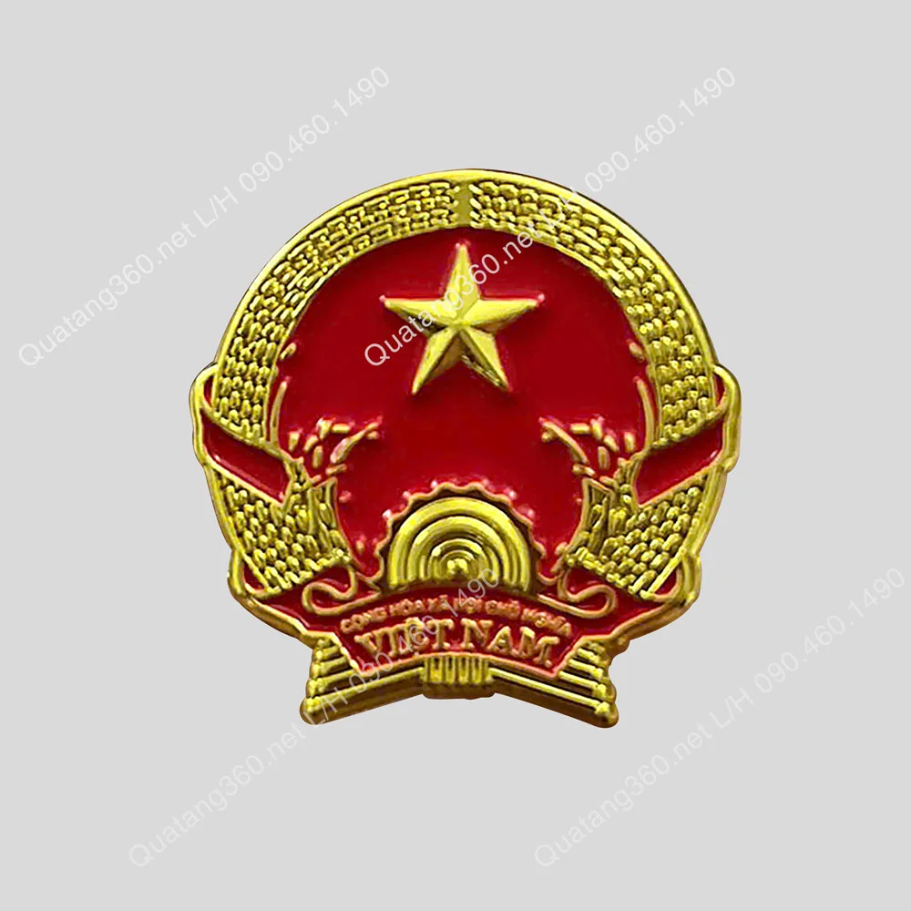 huy hiệu logo quốc huy cài áo vest